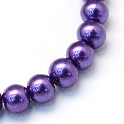 Baking Painted Pearlized Glass Pearl Round Bead Strands HY-Q003-4mm-76-1