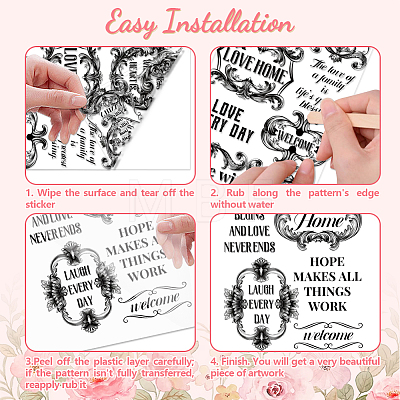 3 Sheets 3 Styles Flower PVC Waterproof Decorative Stickers DIY-WH0404-055-1