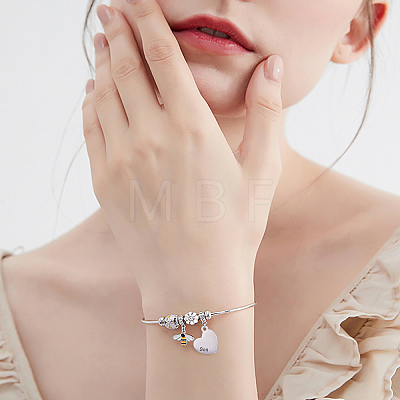 8Pcs 4 Styles Hollow Heart with Word STAS-CJ0001-223-1