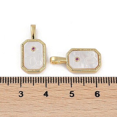 Rack Plating Brass Micro Pave Cubic Zirconia Pendants KK-U032-90G-08-1