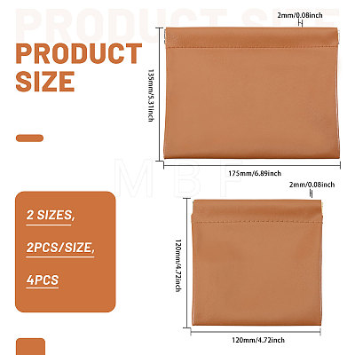 4Pcs 2 Styles Imitation Leather Shrapnel Change Purse ABAG-GL0001-14C-1