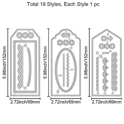 Tag Theme Carbon Steel Cutting Dies Stencils DIY-WH0309-1935-1