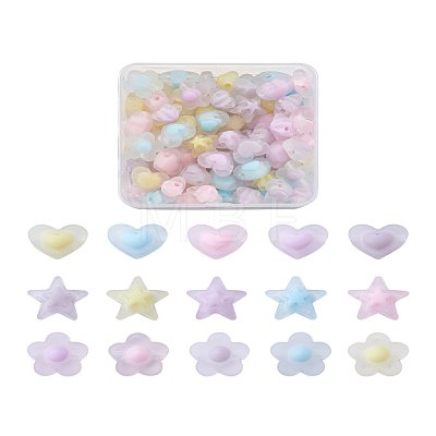 90Pcs 3 Style Transparent Acrylic Beads FACR-PJ0001-01-1