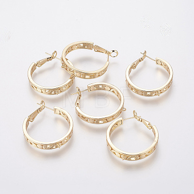 Brass Hoop Earrings KK-L176-10G-1