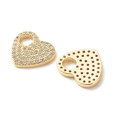 Brass Micro Pave Cubic Zirconia Charms KK-G405-04G-RS-1