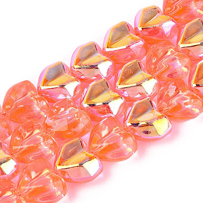 Electroplate Transparent Glass Beads Strands EGLA-N056-01A-09-1