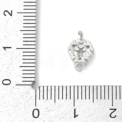 Brass Micro Pave Clear Cubic Zirconia Connector Charms KK-Z094-08P-01-1