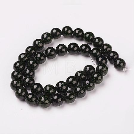 Synthetic Green Goldstone Beads Strands G-D169-02-6mm-1