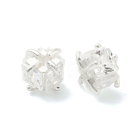 Brass Pave Cubic Zirconia Beads KK-H532-21A-S-1