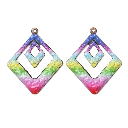 Rainbow Color Printed Iron Pendants RN-CBA3547-03B-1
