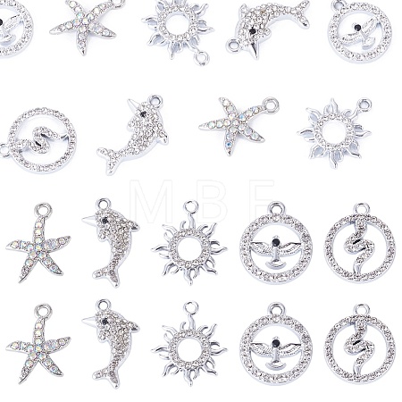 10Pcs 5 Styles Alloy Pendants FIND-TADJ0001-26A-1