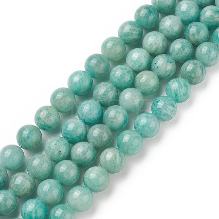 Natural Amazonite Beads Strands G-F461-12-6mm-01-1