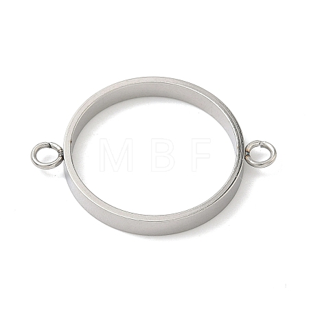 304 Stainless Steel Open Back Bezel Connector Charms STAS-B126-05E-P-1