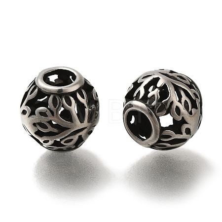 304 Stainless Steel European Beads STAS-D191-05E-AS-1