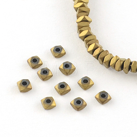 Square Electroplated Non-magnetic Synthetic Hematite Bead Spacers G-R259-77D-1