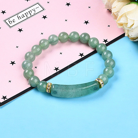 Natural Green Aventurine Beads Stretch Bracelets BJEW-T022-04L-1