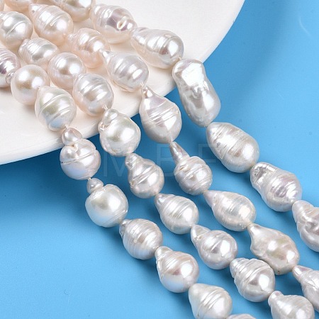 Natural Baroque Pearl Keshi Pearl Beads Strands PEAR-S019-02E-03-1