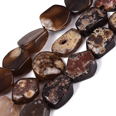 Dyed Natural Agate Beads Strands G-Q606-23E-01-1