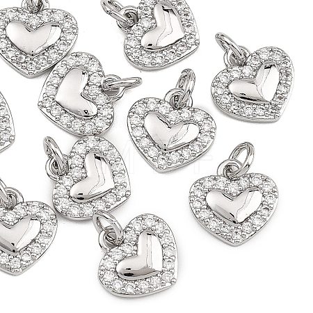 SHEGRACE Valentine's Day Brass Clear Cubic Zirconia Charms XGRQ3P366-571P-1