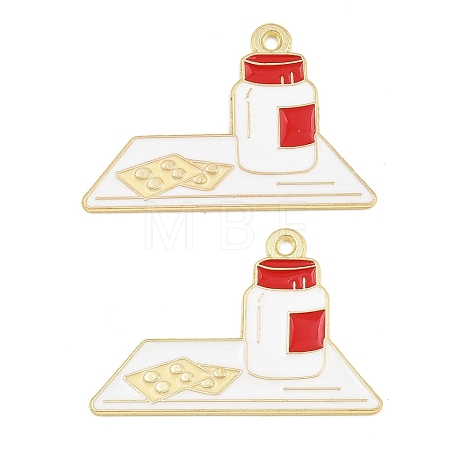 Medical Theme Alloy Enamel Pendants AL-CBA2919-03G-10C-1