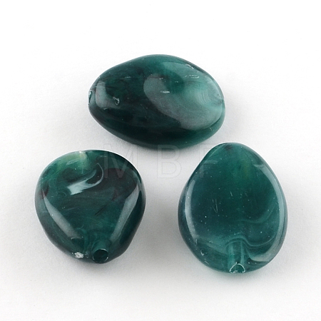 Teardrop Imitation Gemstone Acrylic Beads OACR-R042-12-1