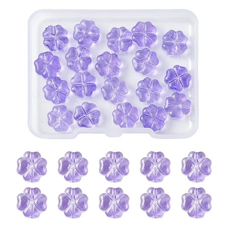 20Pcs Transparent Spray Painted Glass Beads GLAA-FS0002-40A-1