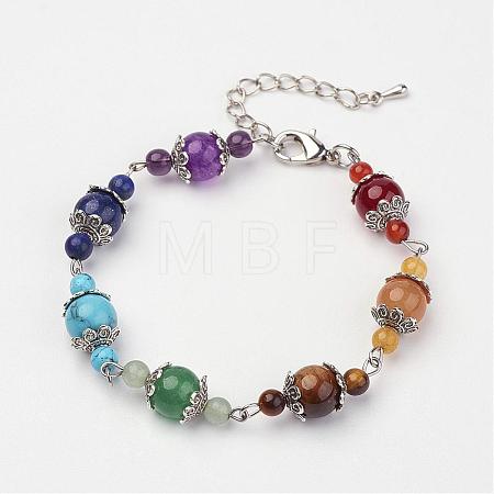 Natural & Synthetic Gemstone Beaded Bracelets BJEW-P065-11-1