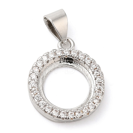 Brass Crystal Rhinestone Pendant Cabochon Settings KK-D033-01P-1