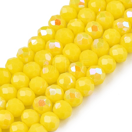 Electroplate Opaque Solid Color Glass Beads Strands LS-EGLA-A044-P4mm-L04-1