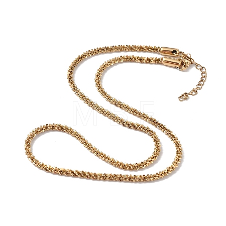 Ion Plating(IP) 304 Stainless Steel Bone Rope Chain Necklace for Women NJEW-I121-01C-G-1