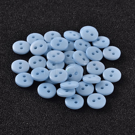 2-Hole Flat Round Resin Sewing Buttons for Costume Design BUTT-E119-20L-17-1