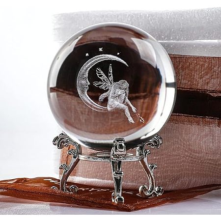Inner Carving Glass Crystal Ball Diaplay Decoration PW-WG80134-03-1