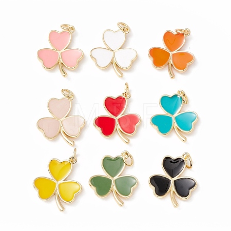 Brass Enamel Pendants KK-P217-03G-1