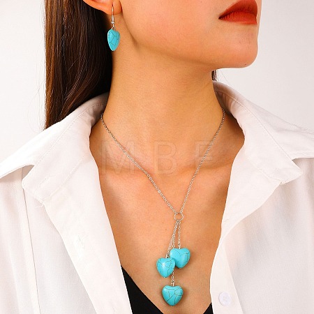 Alloy & Synthetic Turquoise Pendant Necklaces for Women FS-WGFCE16-08-1