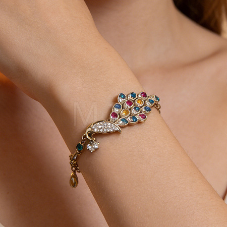 Elegant Alloy & Colorful Rhinestone Link Bracelets WG00069-01-1