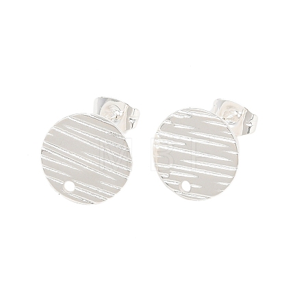 304 Stainless Steel Ear Stud Findings STAS-O119-17C-S-1