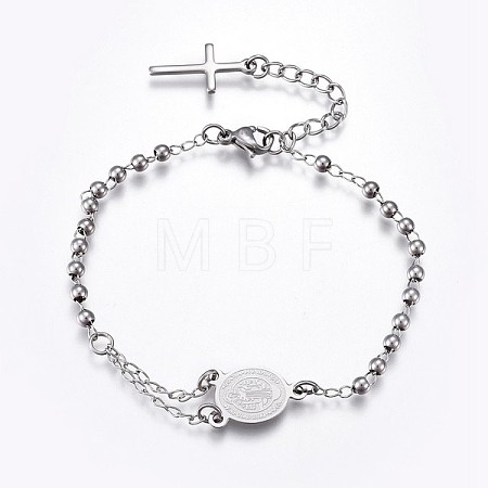 Tarnish Resistant 201 Stainless Steel Charm Bracelets BJEW-P258-15P-1
