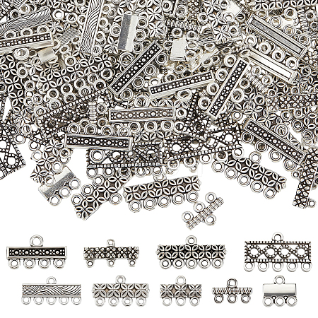135Pcs 9 Styles Tibetan Style Alloy Chandelier Component Links FIND-PH0038-51-1
