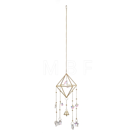 Geometric Metal Suncatchers Wall Hanging Decoration HJEW-G018-01A-G-1