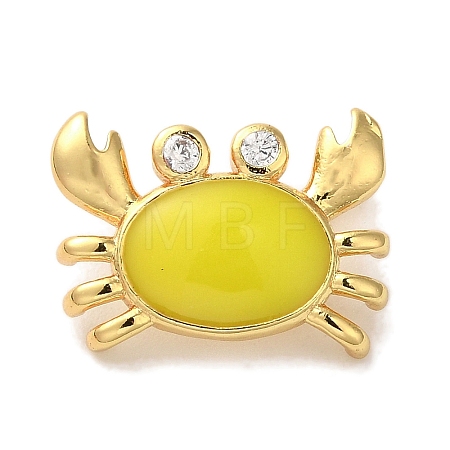 Rack Plating Brass Micro Pave Cubic Zirconia Pendants KK-U027-12-05G-1