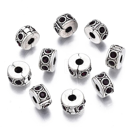 Brass Rhinestone European Clasps KK-N291-01AS-08-1