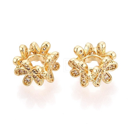 Daisy Flower European Beads KK-T079-67G-1