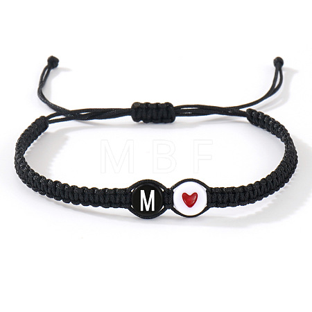 304 Stainless Steel Alphabet Beads Braided Bead Bracelets RY3090-39-1