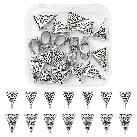 20Pcs 2 Style Tibetan Style Alloy Tube Bails TIBE-YW0001-29-1