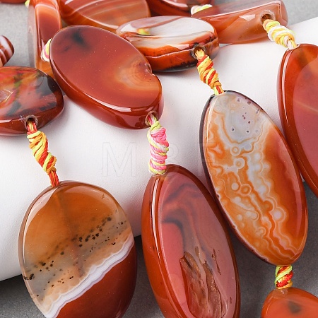 Natural Banded Agate Beads Strands G-P605-F01-01-1