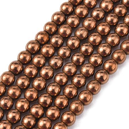 Non-magnetic Synthetic Hematite Beads Strands G-S096-4mm-4-1