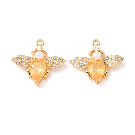 Brass Micro Pave Cubic Zirconia Pendants KK-A284-14G-02-1