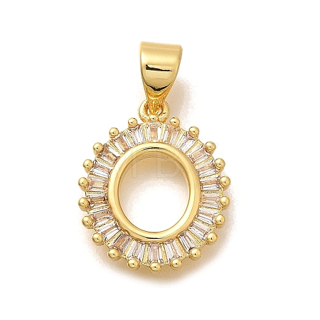 Rack Plating Brass Micro Pave Cubic Zirconia Pendants KK-L226-100G-O-1