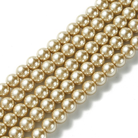 Eco-Friendly  Dyed Glass Pearl Round Beads Strands HY-A002-8mm-RB021-1
