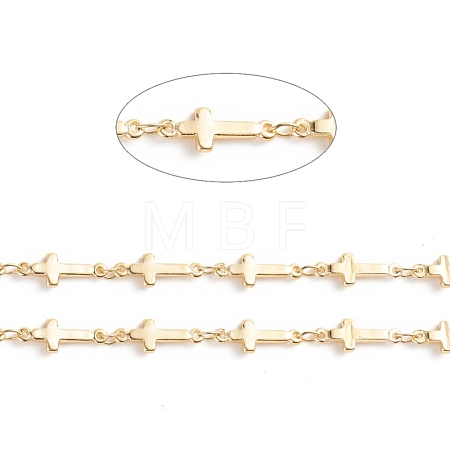 3.28 Feet Brass Sideways Cross Link Chains X-CHC-E021-10A-1